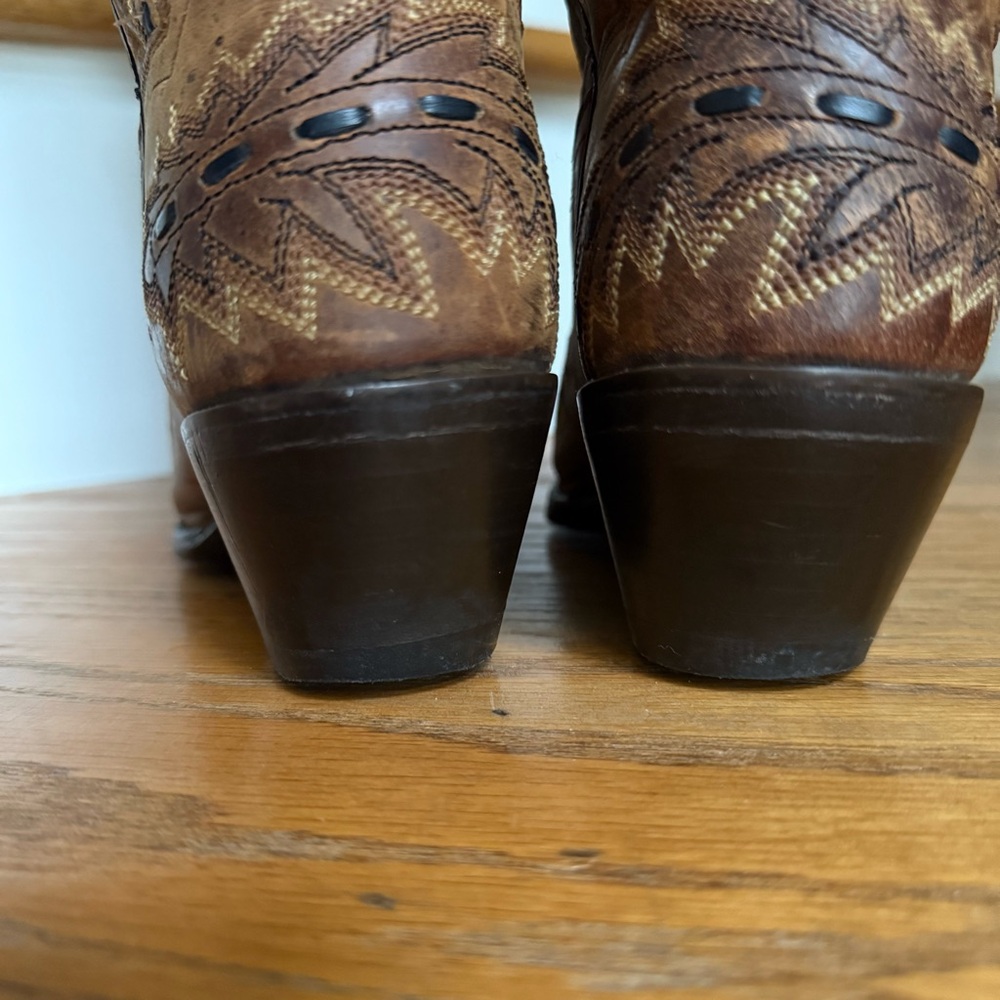 Dan Post Brown 6½ M Leather Made In Mexico Cowboy Western Festival Rodeo Boots - Picture 4 of 14